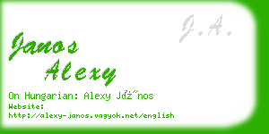janos alexy business card